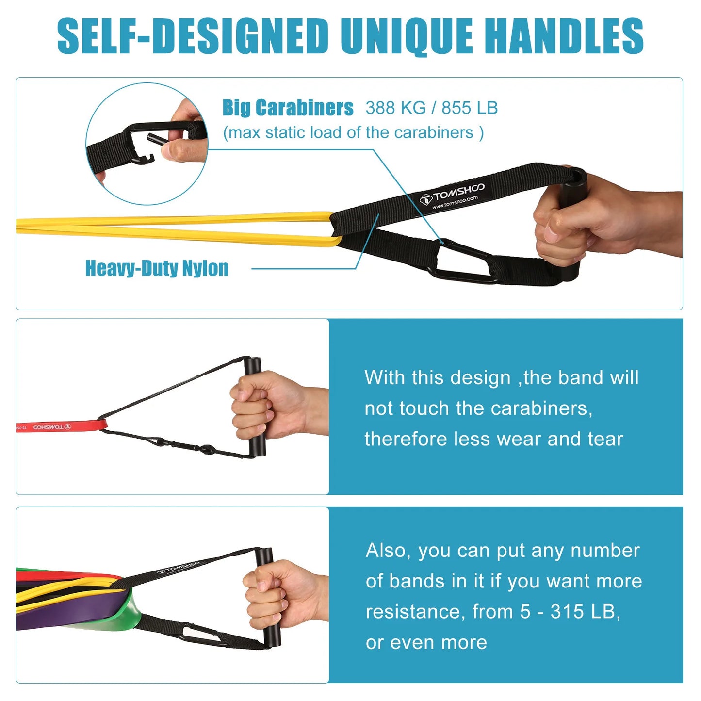 Premium 5-Level Pull-Up Resistance Bands with Carry Bag – Home Gym & Rehab