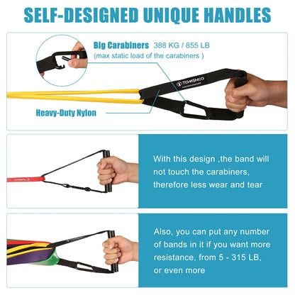 Premium 5-Level Pull-Up Resistance Bands with Carry Bag – Home Gym & Rehab