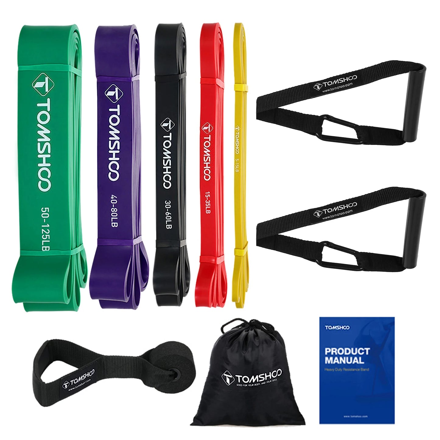 Premium 5-Level Pull-Up Resistance Bands with Carry Bag – Home Gym & Rehab